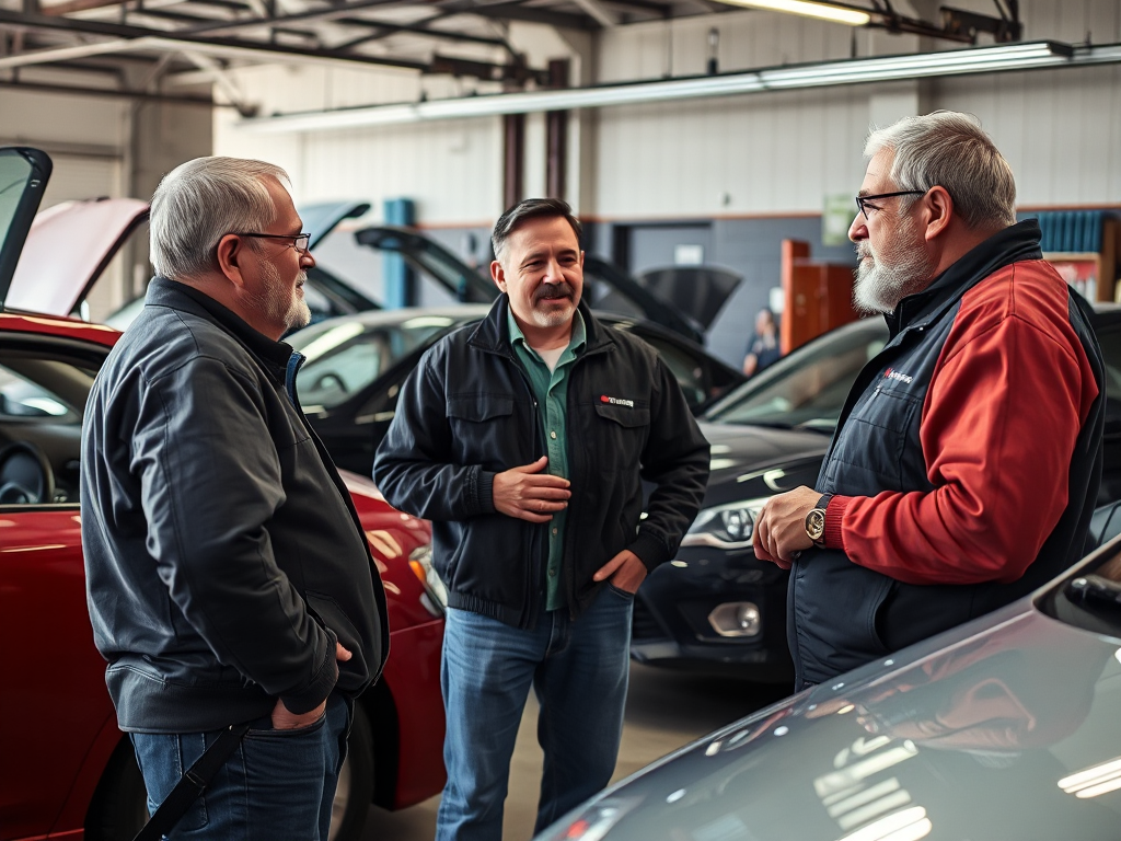 Ba chủ xe chia sẻ kinh nghiệm về thời gian sửa chữa ô tô tại gara Hà Nội trong không gian sửa chữa ô tô chuyên nghiệp