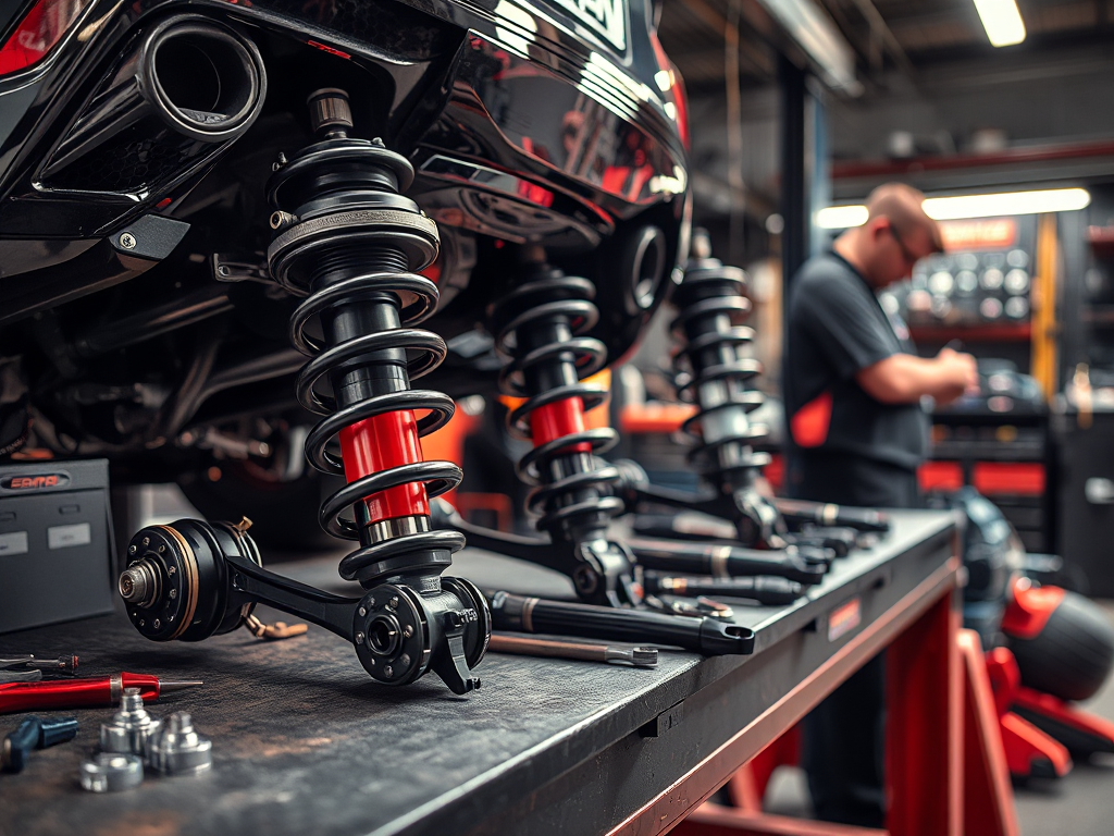 Hệ thống treo và lái của xe sang được sửa chữa chuyên nghiệp tại xưởng ô tô ở Hà Nội với các dụng cụ chuyên dụng và kỹ thuật viên lành nghề